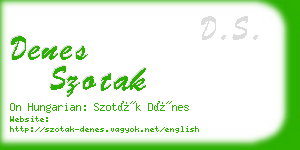 denes szotak business card